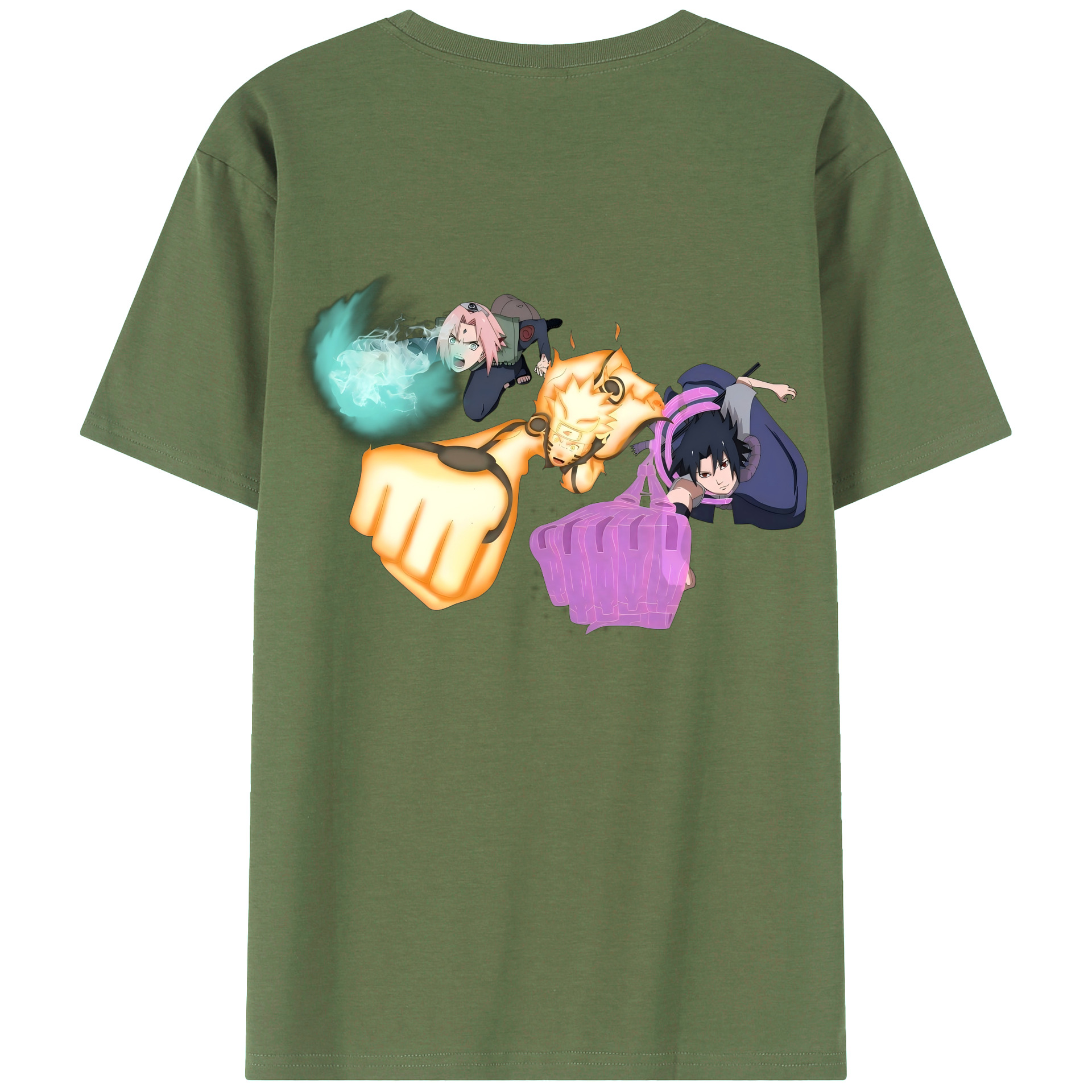 （画像用） NARUTO -ナルト- うずまき ナルト Uzumaki Naruto 綿100％ メンズ半袖Tシャツ（バックプリント） 通気性